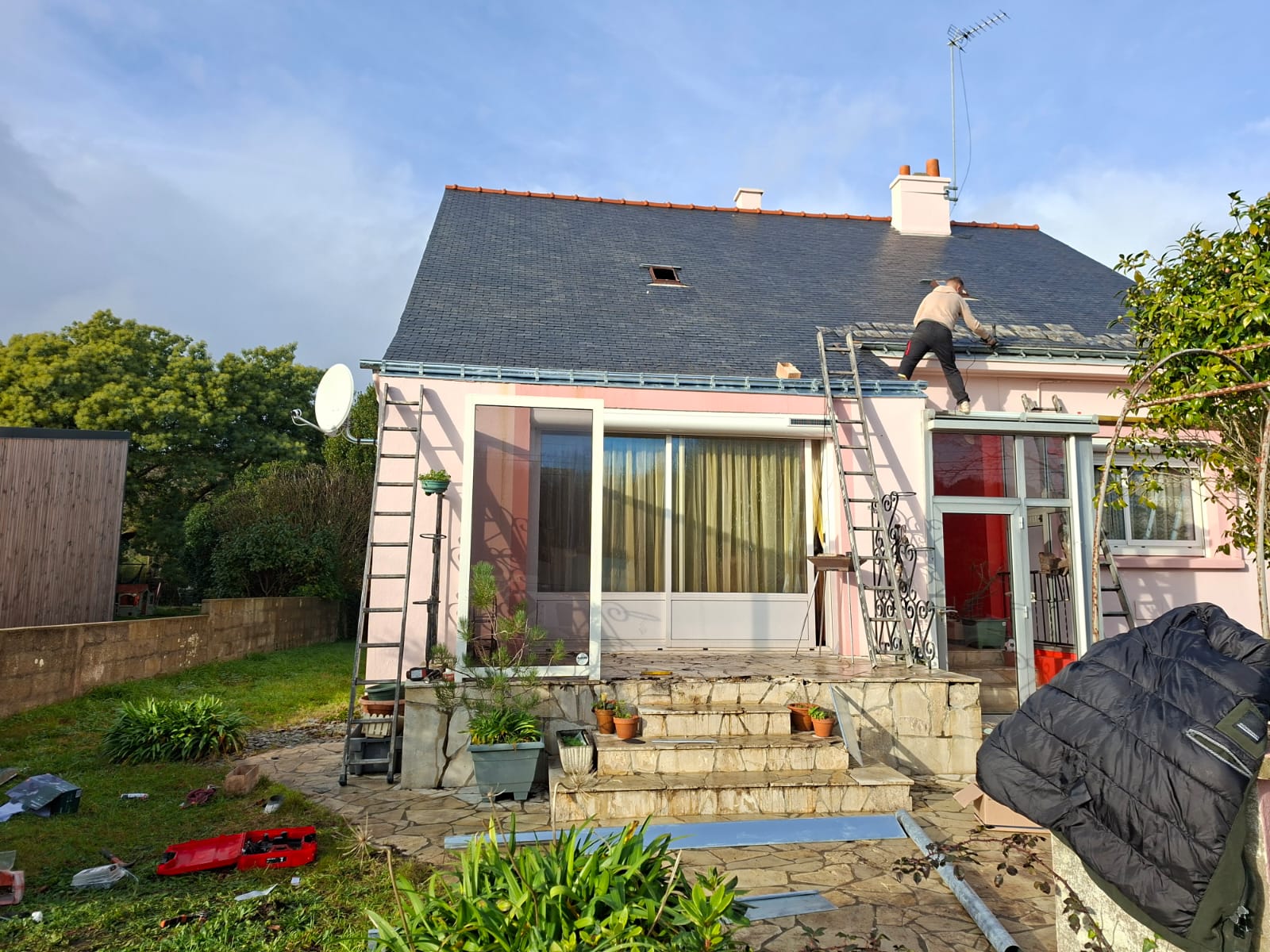 Chantier de rénovation de toiture